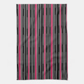 Strip Pink Black Kitchen Handtuch (Vertikal)