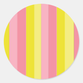 Strip Pink Lemonade Runder Aufkleber
