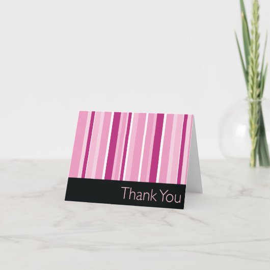 Strip Pink Vielen Dank Dankeskarte (Vorderseite)