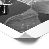 Strip Poker Schwarz/Weiß Poster (Ecke)