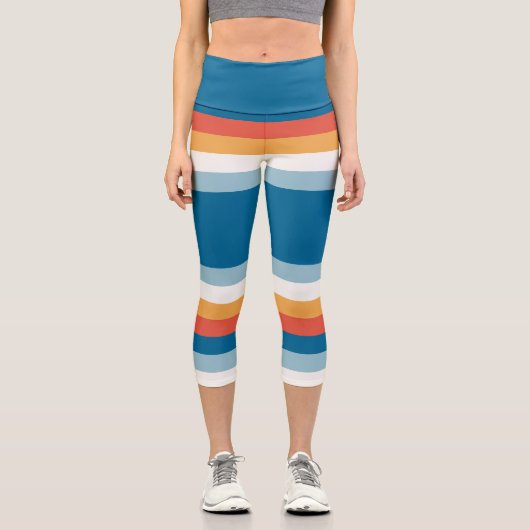 Strip Rainbow Capri Leggings (Vorderseite)