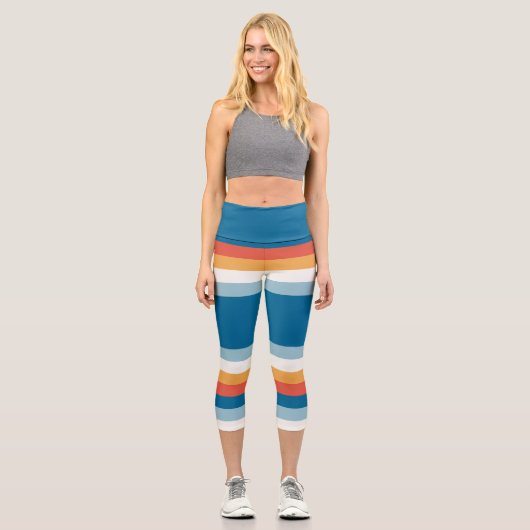 Strip Rainbow Capri Leggings (Vorderseite)