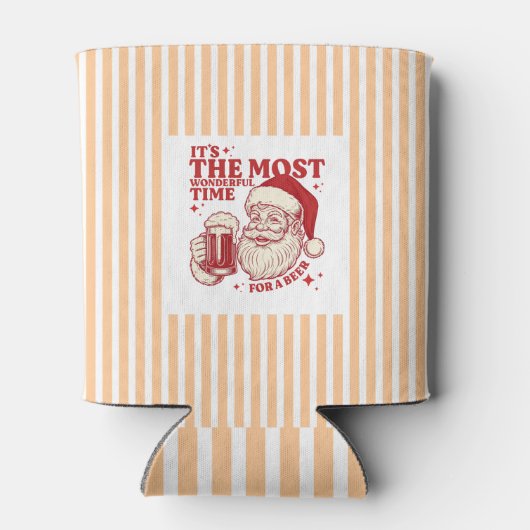 Strip Retro Santa Wunderbare Zeit für ein Bier Dosenkühler (Rückseite)