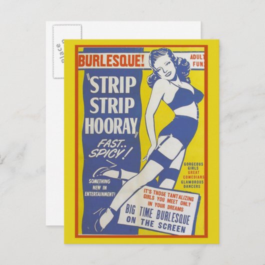 Strip Tease Girls show Postcard Postkarte (Vorne/Hinten)