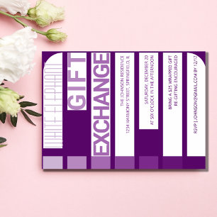 Strip White Elephant Geschenk Exchange Feiertag Pa Einladung