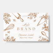 Stripe Baking Utensil Pastry Cake Bakery Shop Logo Ausweis (Front)