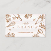 Stripe Baking Utensil Pastry Cake Bakery Shop Logo Visitenkarte (Vorderseite)