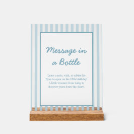 Stripe Beach Club Message In a Bottle keepsake Acrylschild