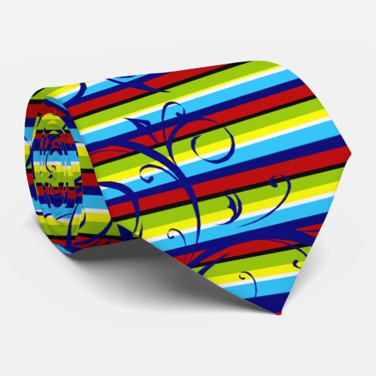 Stripe-Blüh-Krawatte Krawatte (Gerollt)