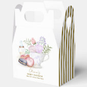 Stripe Bonjour Floral Macarons Tea Baby Dusche Geschenkschachtel (Offen)