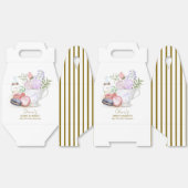 Stripe Bonjour Floral Macarons Tea Baby Dusche Geschenkschachtel (Ungeklappt)