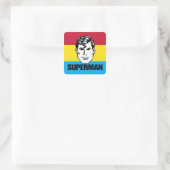 Stripe Boy - Superman Quadratischer Aufkleber (Tasche)