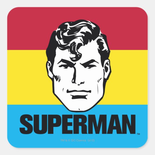 Stripe Boy - Superman Quadratischer Aufkleber (Vorderseite)