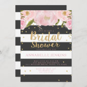 Stripe-Brautparty-Party Einladung (Vorne/Hinten)