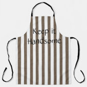 Stripe Brown All Over Print Schürze Behielt es ans (Vorderseite)