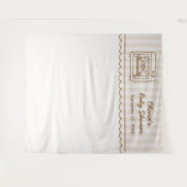 Stripe Bun in the Oven Baby Shower Backdrop Wandteppich (Vorderseite (Horizontal))