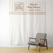 Stripe Bun in the Oven Baby Shower Backdrop Wandteppich (Beispiel)