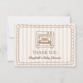 Stripe Bun in the Oven Baby Shower Thank you Card Dankeskarte