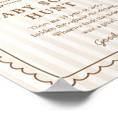 Stripe Bun in the Oven Baby Sock Hunt Sign Poster (Ecke)