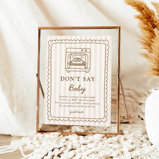 Stripe Bun in the Oven Don’t Say Baby Game Poster