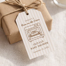 Stripe Bun in the Oven Favor Tag Geschenkanhänger