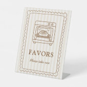 Stripe Bun in the Oven Favors Sign Sockelschild (Vorderseite)