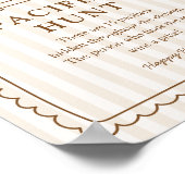 Stripe Bun in the Oven Pacifier Hunt Game Sign Poster (Ecke)