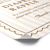 Stripe Bun in the Oven Shower Diaper Raffle Game Poster (Ecke)