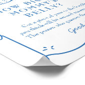 Stripe Coffee Baby Shower Belly Sign Poster (Ecke)