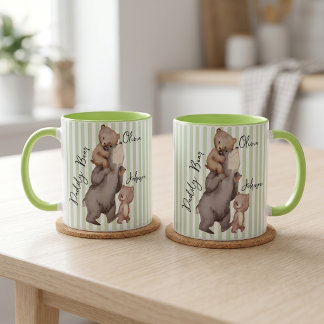 Stripe Daddy Bear Vatertagsgeschenk für Papa Tasse