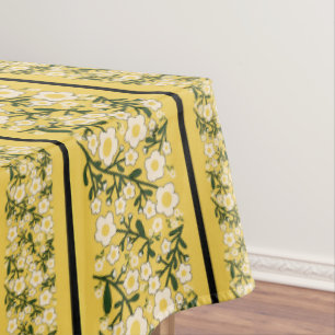 Stripe Dainty Blume Lemon Gelber Hintergrund Tischdecke