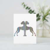 Stripe Dane Pair Postkarte (Stehend Vorderseite)