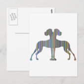 Stripe Dane Pair Postkarte (Vorne/Hinten)