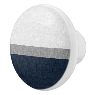 Stripe Dark Blue Gray Ash Graphic Burlap-Muster Keramikknauf