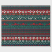 Stripe Design Ugly Christmas Sweater Geschenkpapier (Flach)