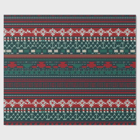 Stripe Design Ugly Christmas Sweater Geschenkpapier (Flach)