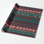 Stripe Design Ugly Christmas Sweater Geschenkpapier (Ungerollt)