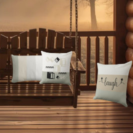 Stripe Earth Tones "Laugh" dekorative Drehkissen Kissen