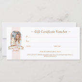Stripe Floral Cupcake Bakery Shop Gift Certificate (Rückseite)