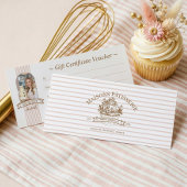 Stripe Floral Cupcake Bakery Shop Gift Certificate