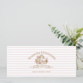 Stripe Floral Cupcake Bakery Shop Gift Certificate (Stehend Vorderseite)