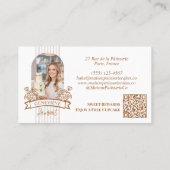 Stripe Floral Whisk Spoon Bakery Cake Designer Visitenkarte (Rückseite)