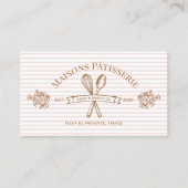 Stripe Floral Whisk Spoon Bakery Cake Designer Visitenkarte (Vorderseite)