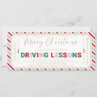 Stripe-Führerschein-Geschenkgutschein Karte Weihna