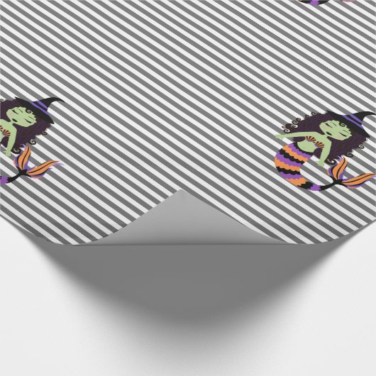 Stripe Halloween Meerjungfrau Hexe WRAP Geschenkpapier (Ecke)