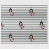 Stripe Halloween Meerjungfrau Hexe WRAP Geschenkpapier (Flach)