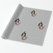 Stripe Halloween Meerjungfrau Hexe WRAP Geschenkpapier (Ungerollt)