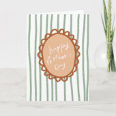 Stripe Hand gezogen Rahmen glücklich Muttertag Dankeskarte (Vorderseite)