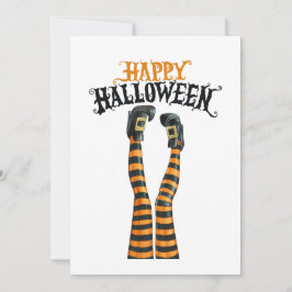 Stripe Hexe Leg Strumpf Happy Halloween Feiertagskarte