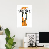 Stripe Hexe Leg Strumpf Happy Halloween Poster (Heimbüro)